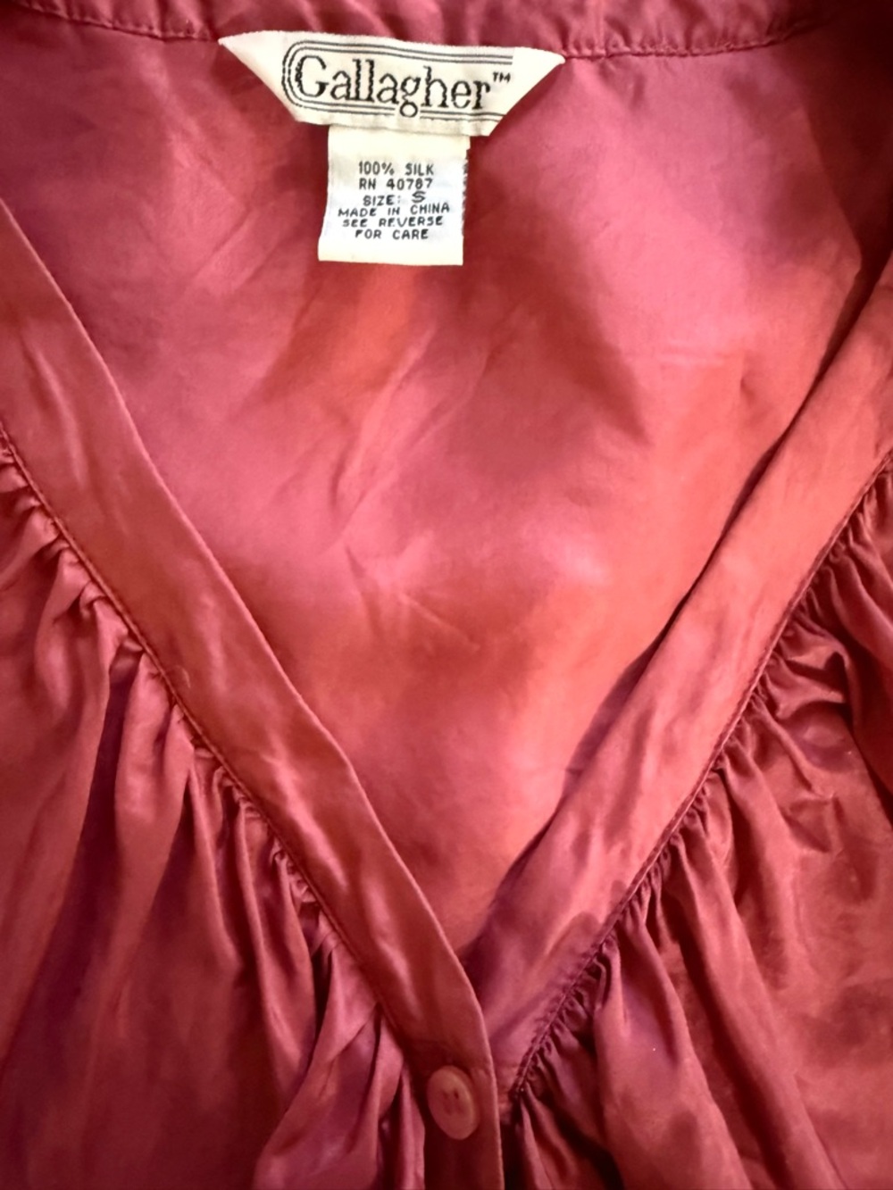 Gallagher Ruffled V-Neck Blouse in Raspberry - Picture 4 of 4